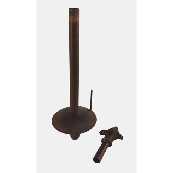 Metal Fleur De Lis Paper Towel Holder, Rustic Bronze Kitchen Stand, Decorative C - Picture 3 of 6